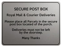 1750 SECURE POST BOX Royal Mail & Courier Door Gate Metal Aluminium Plaque Sign