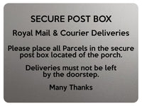 1749 SECURE POST BOX Royal Mail & Courier Door Gate Metal Aluminium Plaque Sign