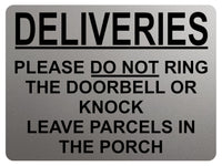 1747 DELIVERIES PLEASE DO NOT RING DOORBELL OR KNOCK Metal Aluminium Plaque Sign