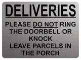 1747 DELIVERIES PLEASE DO NOT RING DOORBELL OR KNOCK Metal Aluminium Plaque Sign