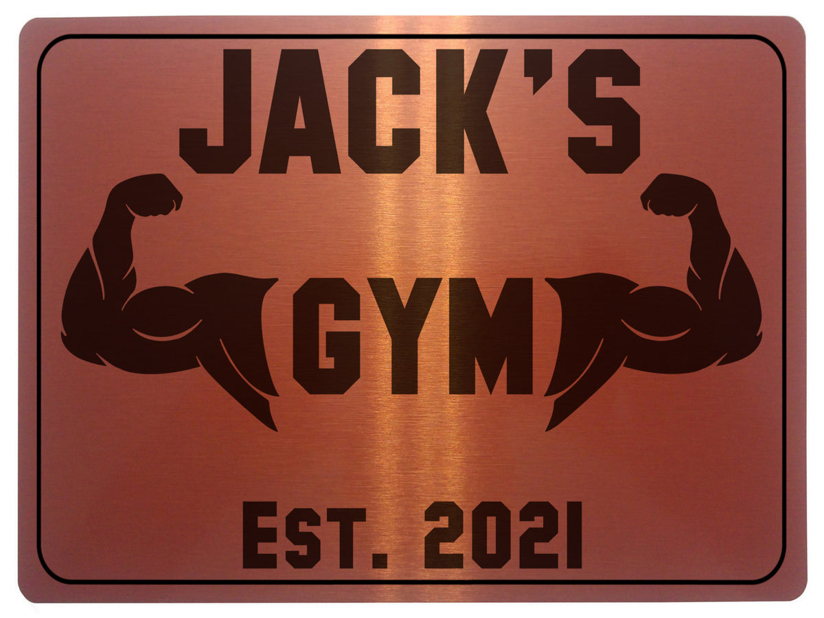 626 Custom Personalised Gym Name Metal Aluminium Sign Plaque Fitness Door Wall