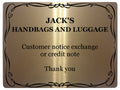 519 Personalised Name's Handbags and Luggage Metal Aluminium Sign Plaque Door
