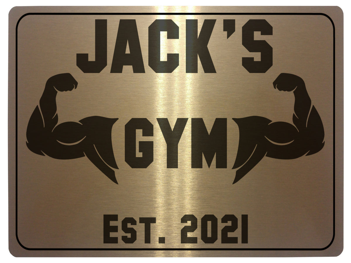 626 Custom Personalised Gym Name Metal Aluminium Sign Plaque Fitness Door Wall