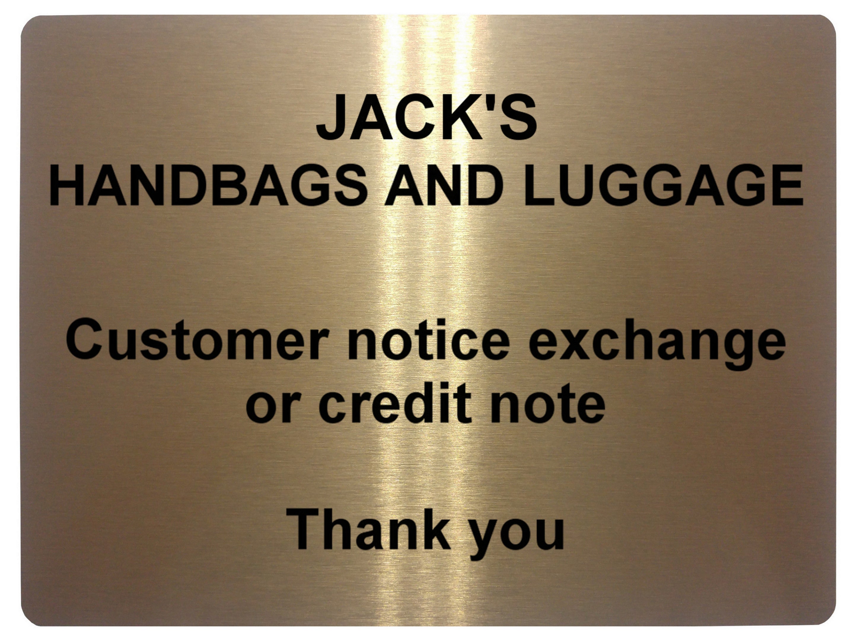 518 Personalised Name's Handbags and Luggage Metal Aluminium Sign Plaque Door