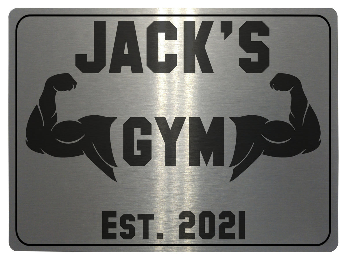 626 Custom Personalised Gym Name Metal Aluminium Sign Plaque Fitness Door Wall