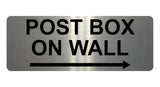 1370 POST BOX ON WALL Arrow Right Metal Aluminium Plaque Sign House Office Door