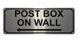 1373 POST BOX ON WALL Arrow Left Metal Aluminium Plaque Sign House Office Door