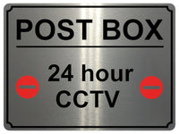 1427 POST BOX 24 hour CCTV Metal Aluminium Plaque Sign Door House Office Parcels