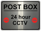 1427 POST BOX 24 hour CCTV Metal Aluminium Plaque Sign Door House Office Parcels