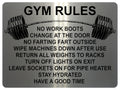 1326 GYM RULES Funny Metal Aluminium Plaque Sign Fitness House Shed Door Wall