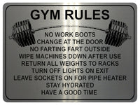 1327 GYM RULES Funny Metal Aluminium Plaque Sign Fitness House Shed Door Wall