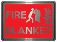 1592 FIRE BLANKET Safety Metal Aluminium Plaque Sign House Office