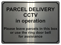 1377 PARCEL DELIVERY CCTV in operation Metal Aluminium Plaque Sign Door House