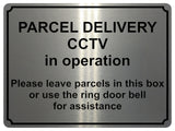 1377 PARCEL DELIVERY CCTV in operation Metal Aluminium Plaque Sign Door House