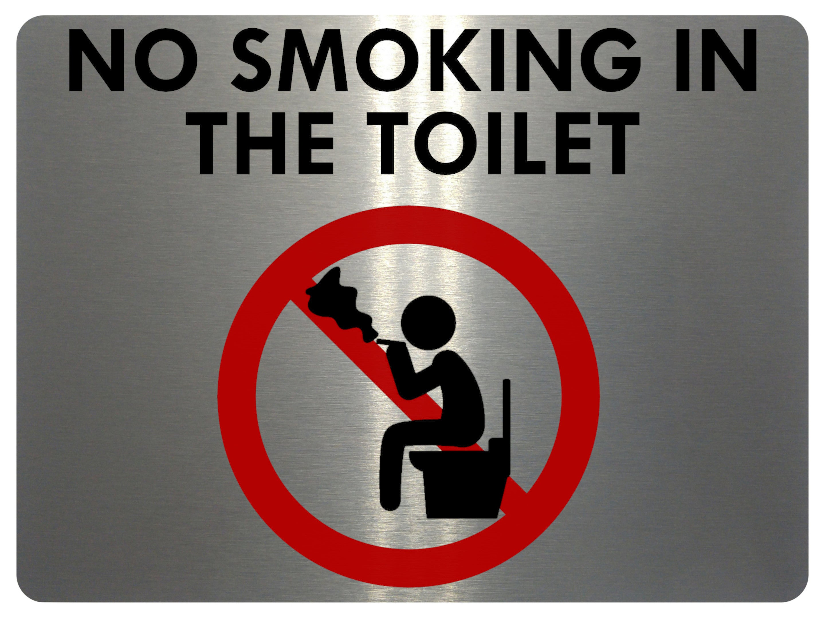 1438 NO SMOKING IN THE TOILET Safety Metal Aluminium Plaque Sign Door Wall