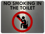 1438 NO SMOKING IN THE TOILET Safety Metal Aluminium Plaque Sign Door Wall