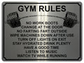 1353 GYM RULES Funny Metal Aluminium Plaque Sign Fitness House Shed Door Wall