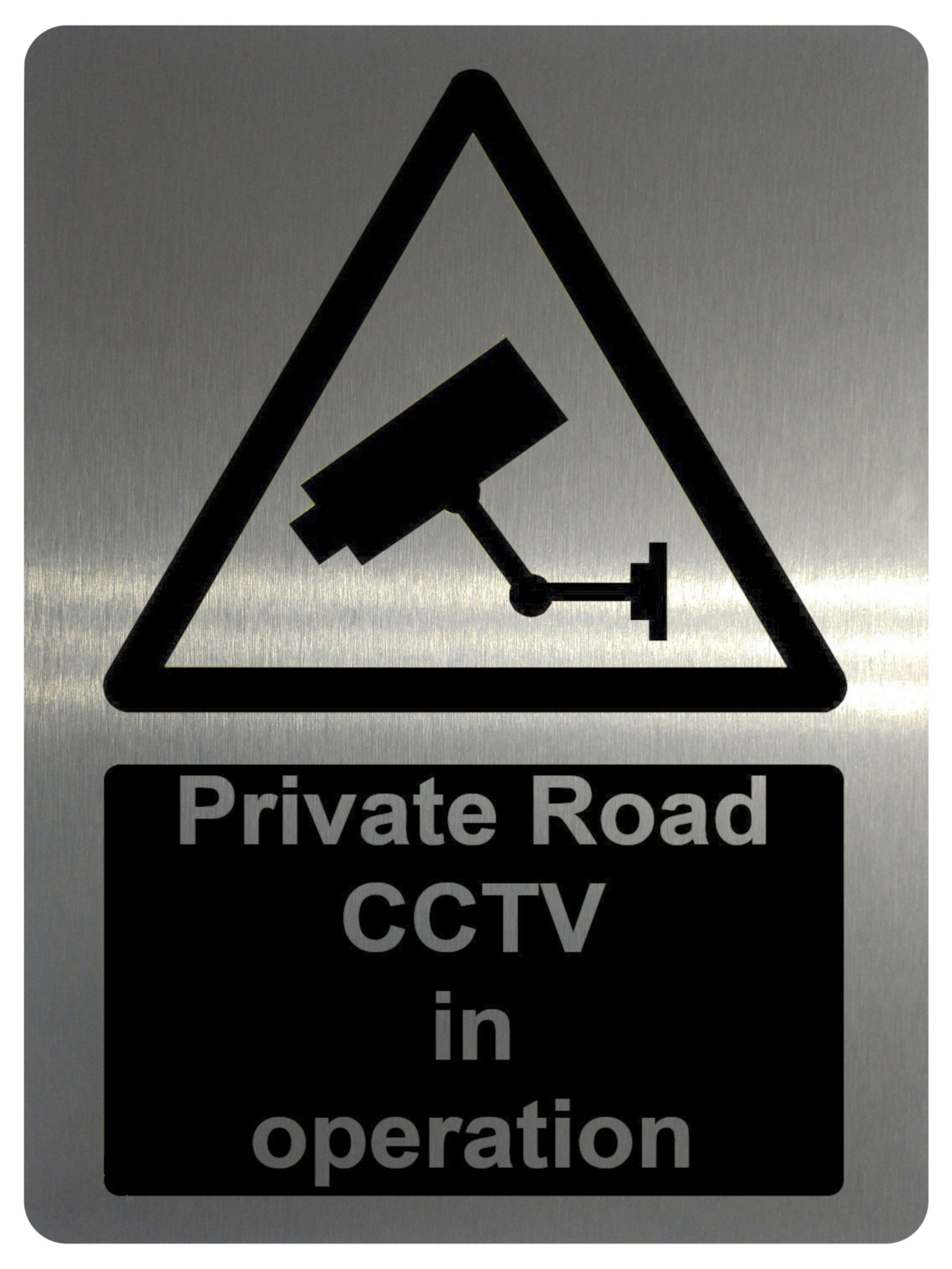 AL033 Private Road CCTV in operation Digitally Printed Metal Aluminium Plaque Sign Garden