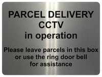 1376 PARCEL DELIVERY CCTV in operation Metal Aluminium Plaque Sign Door House