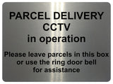 1376 PARCEL DELIVERY CCTV in operation Metal Aluminium Plaque Sign Door House