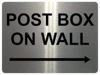 1370 POST BOX ON WALL Arrow Right Metal Aluminium Plaque Sign House Office Door