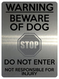 1738 WARNING BEWARE OF DOG DO NOT ENTER Door Gate Metal Aluminium Plaque Sign