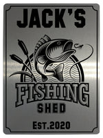 458 Custom Personalised Fishing Shed Metal Aluminium Sign Plaque For Door Garden