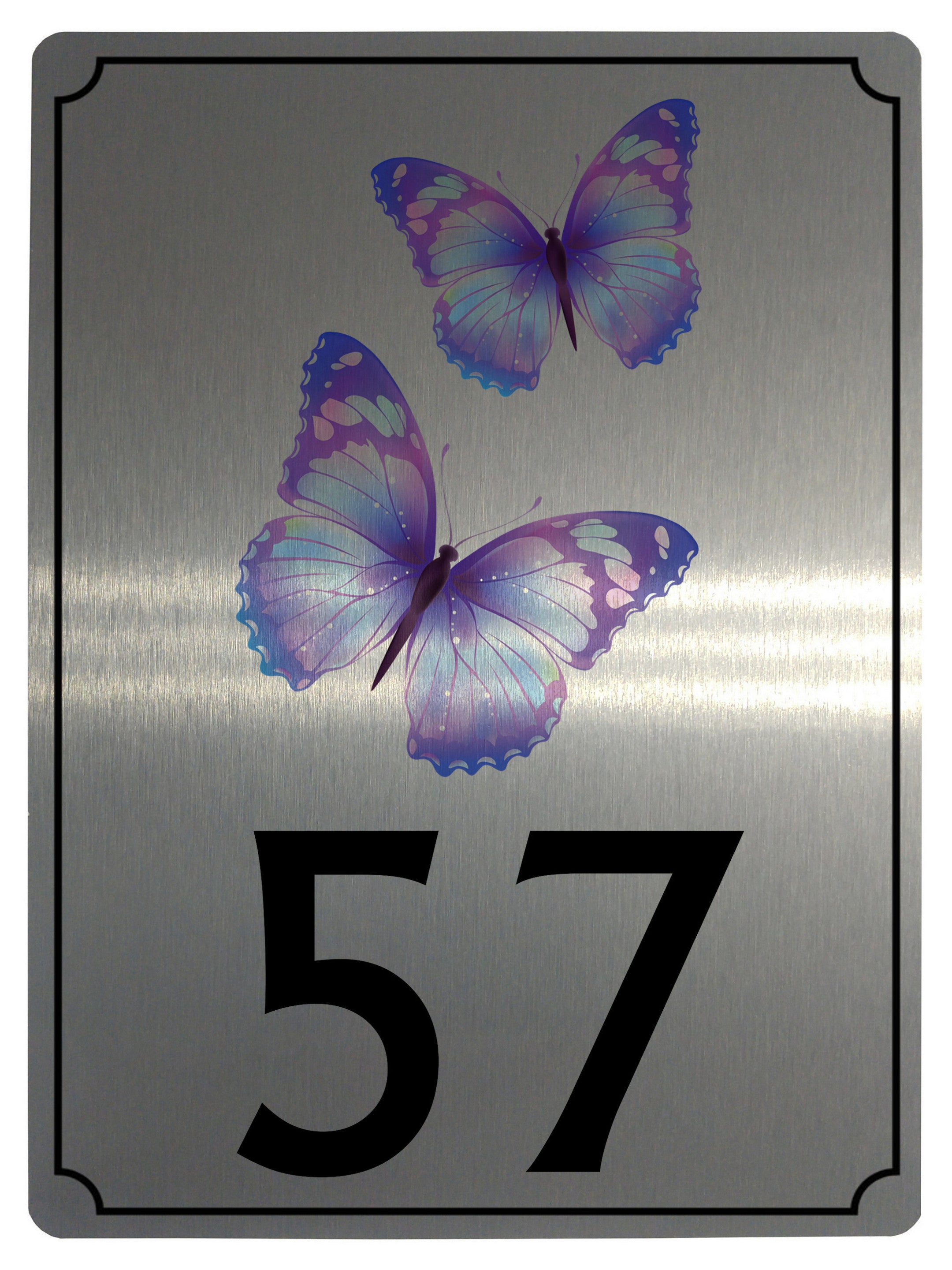 540 Custom Personalised Number Address Butterflies House Metal Aluminium Sign Plaque For Door Wall