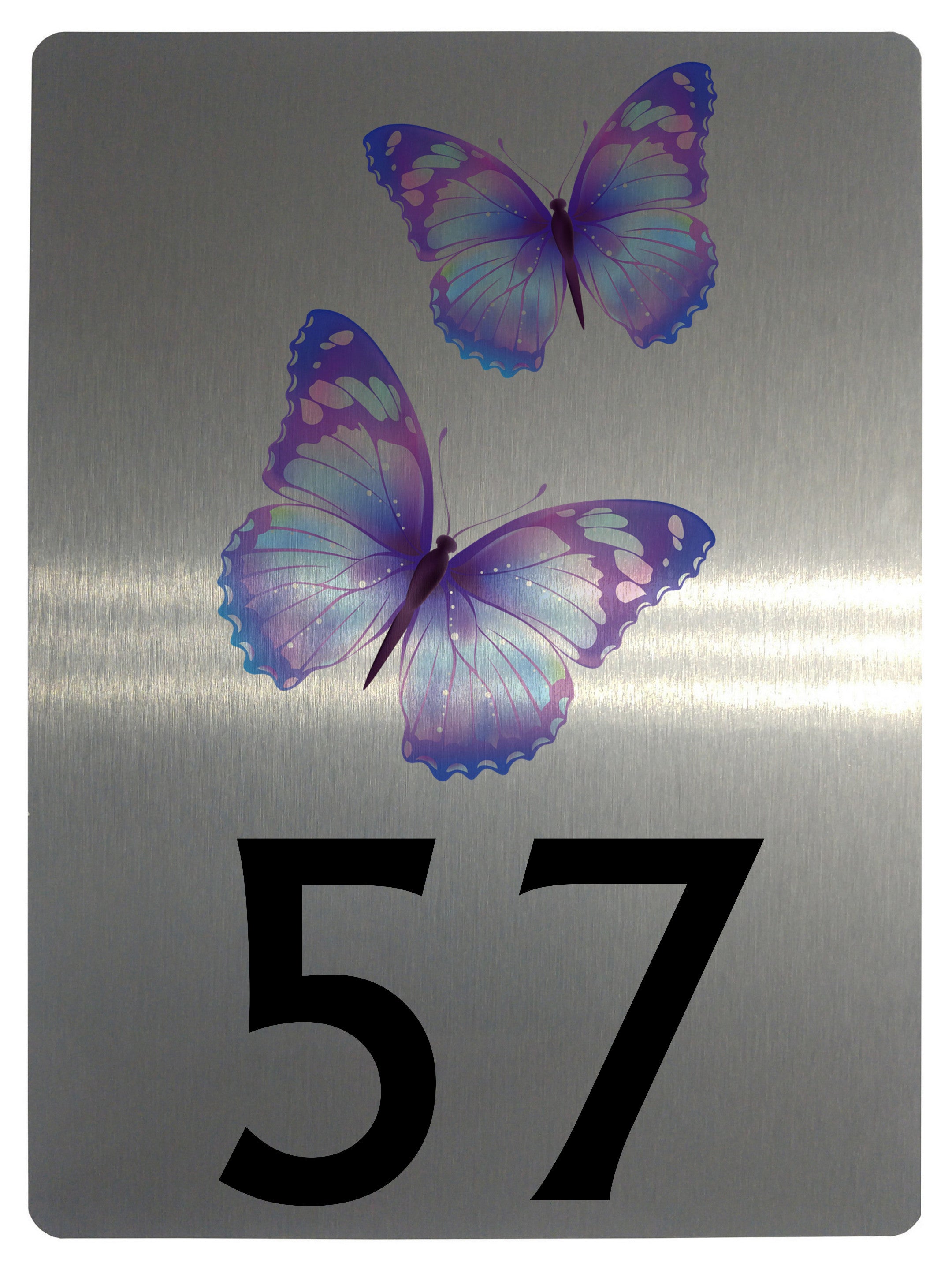 539 Custom Personalised Number Address Butterflies House Metal Aluminium Sign Plaque For Door Wall
