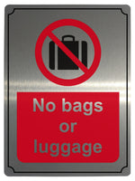 521 No bags or luggage Safety Metal Aluminium Plaque Sign Door Wall Pub Shop Bar