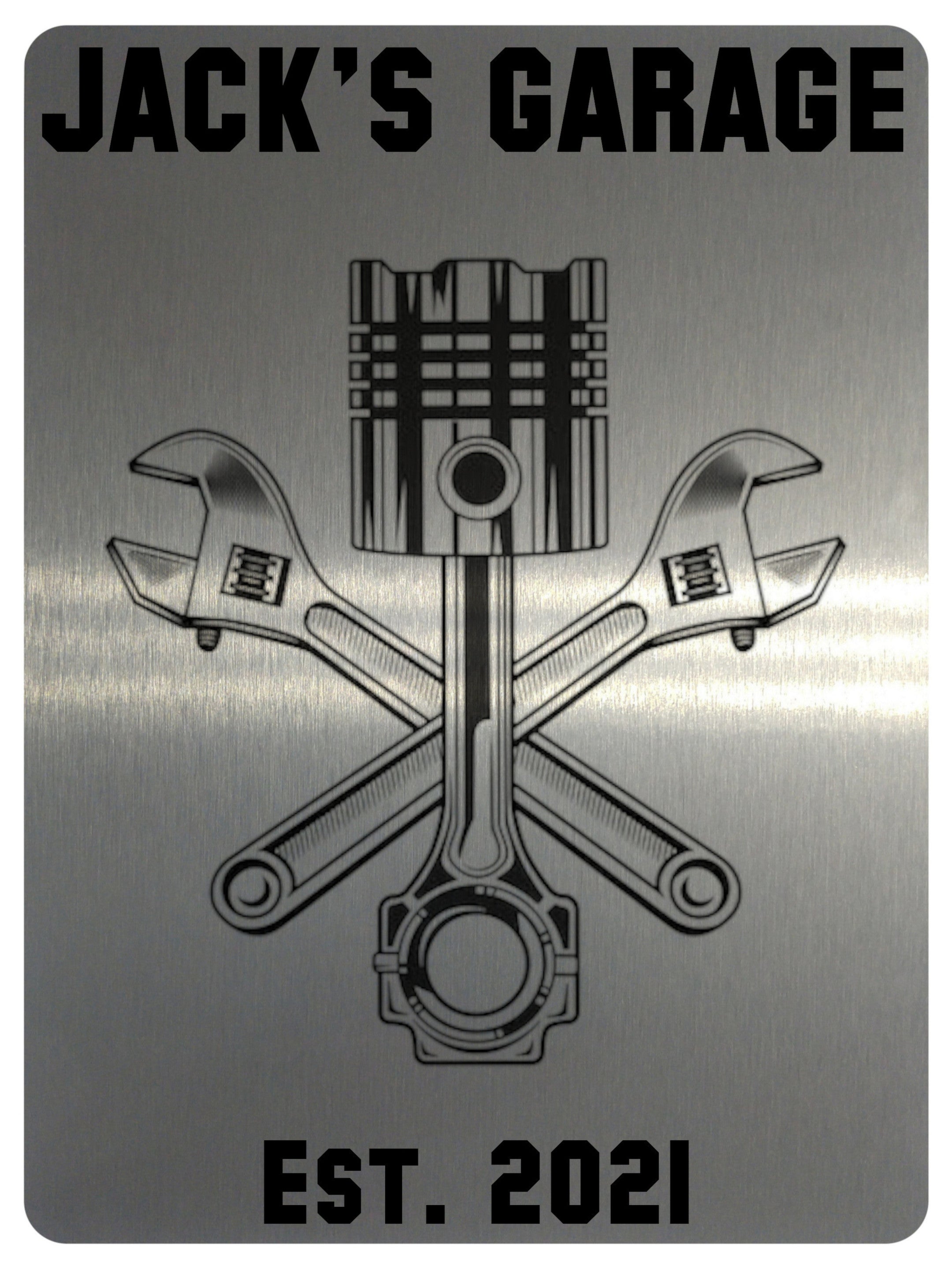 701 Custom Personalised NAME'S GARAGE Car Metal Aluminium Sign Plaque Door Wall Gate