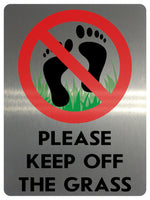 803 PLEASE KEEP OFF THE GRASS Metal Aluminium Plaque Sign House Garden