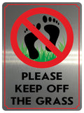 804 PLEASE KEEP OFF THE GRASS Metal Aluminium Plaque Sign House Garden