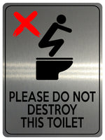 1858 PLEASE DO NOT DESTROY THIS TOILET Funny Metal Aluminium Plaque Sign