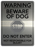 1739 WARNING BEWARE OF DOG DO NOT ENTER Door Gate Metal Aluminium Plaque Sign