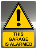 AL063 THIS GARAGE IS ALARMED Digital Metal Aluminium Plaque Sign Door Gate House