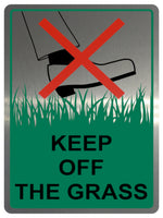 1298 KEEP OFF THE GRASS Metal Aluminium Plaque Sign Shed Garden Lawn