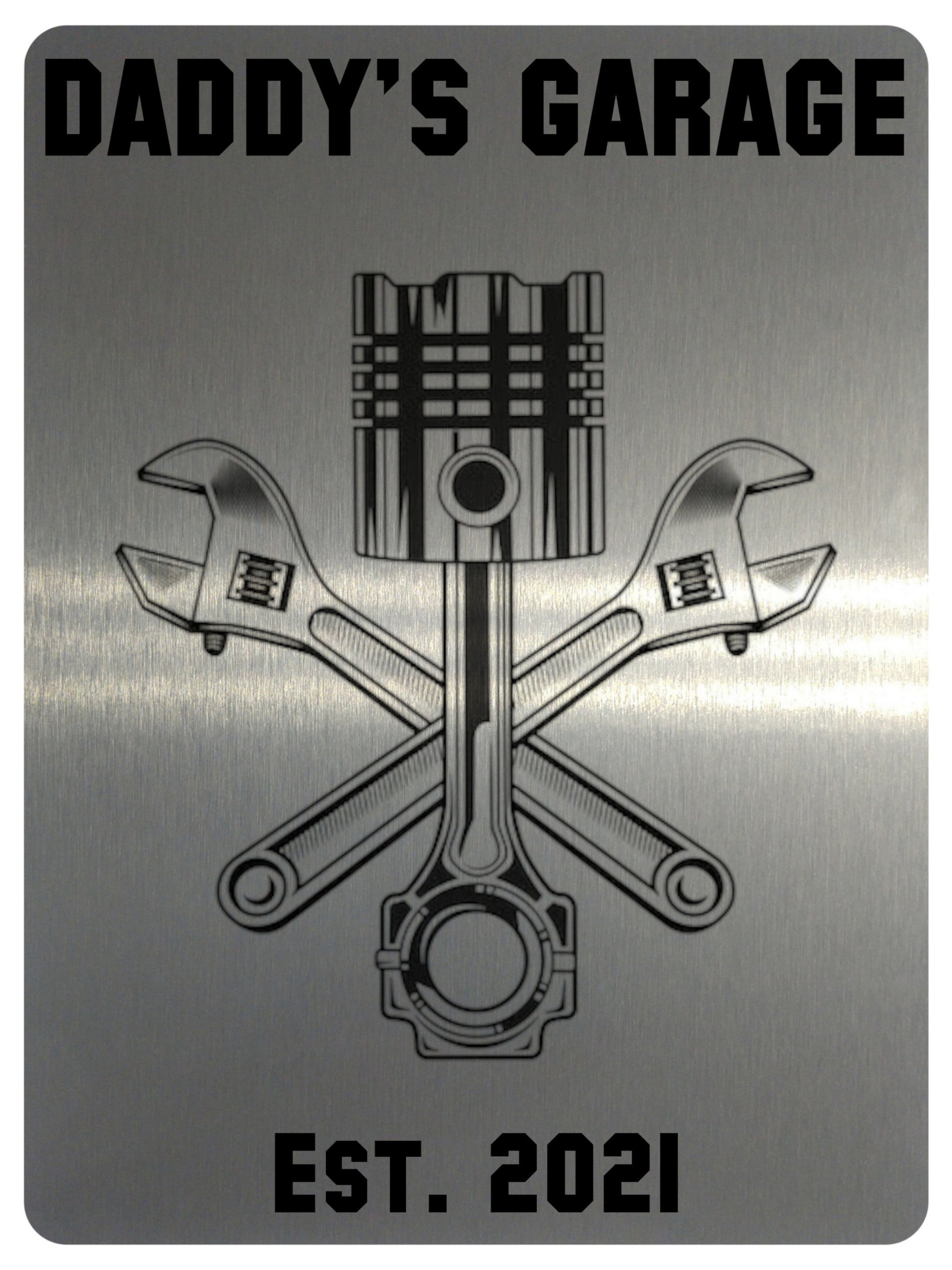 703 Custom Personalised DADDY'S GARAGE Car Metal Aluminium Sign Plaque Door Wall Gate