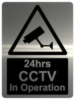 745 24hrs CCTV In Operation Safety Metal Aluminium Plaque Sign Wall House Office Pub Shop