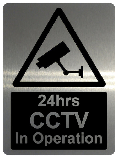 745 24hrs CCTV In Operation Safety Metal Aluminium Plaque Sign Wall House Office Pub Shop