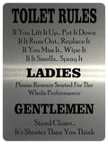 749 TOILET RULES Funny Metal Aluminium Plaque Sign For Door Wall House Office