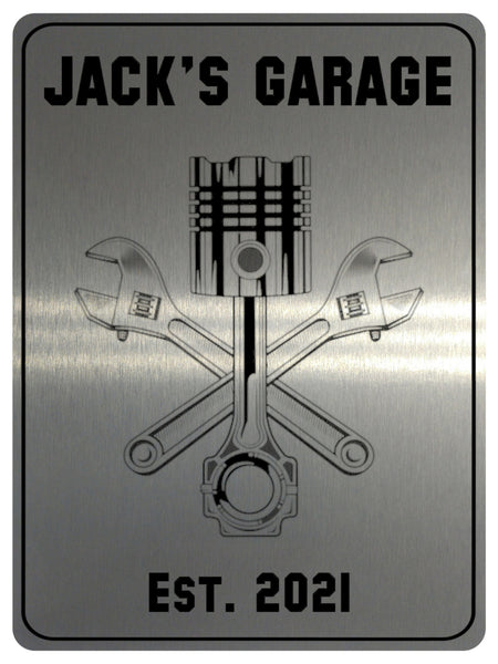 702 Custom Personalised NAME'S GARAGE Car Metal Aluminium Sign Plaque Door Wall Gate