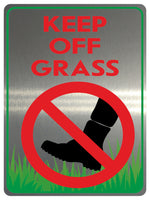 808 KEEP OFF GRASS Metal Aluminium Plaque Sign For House Garden Lawn