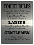 750 TOILET RULES Funny Metal Aluminium Plaque Sign For Door Wall House Office