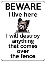 1891 I will destroy anything that comes over fence Metal Aluminium Plaque Sign