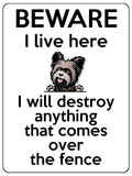 1891 I will destroy anything that comes over fence Metal Aluminium Plaque Sign