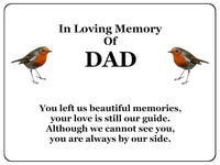 1847 In Loving Memory Of DAD Robin Memorial Funeral Metal Aluminium Plaque Sign