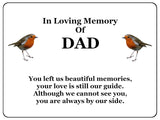 1847 In Loving Memory Of DAD Robin Memorial Funeral Metal Aluminium Plaque Sign