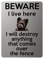 1891 I will destroy anything that comes over fence Metal Aluminium Plaque Sign