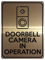 1873 DOORBELL CAMERA IN OPERATION Metal Aluminium Plaque Sign